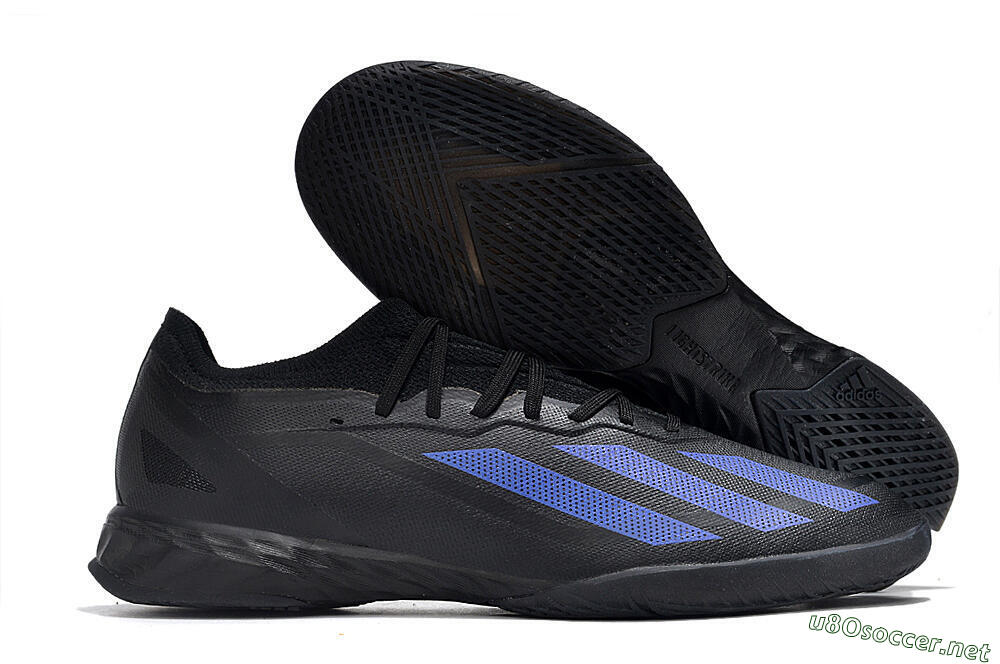 Men's Adidas X Crazyfast.1 IC Football Shoes - Black/Blue 2