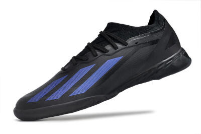 Men's Adidas X Crazyfast.1 IC Football Shoes - Black/Blue