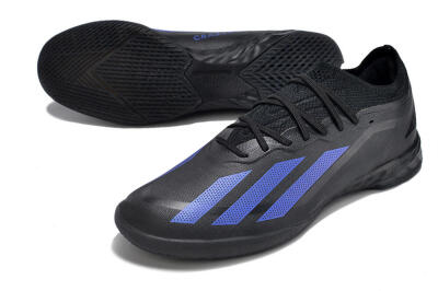 Men's Adidas X Crazyfast.1 IC Football Shoes - Black/Blue