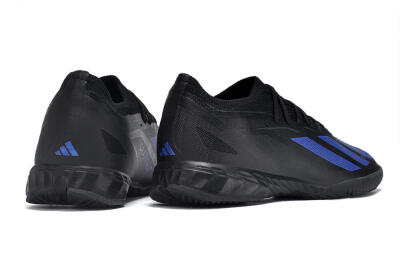 Men's Adidas X Crazyfast.1 IC Football Shoes - Black/Blue