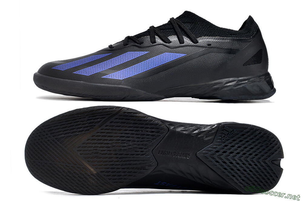 Men's Adidas X Crazyfast.1 IC Football Shoes - Black/Blue 1