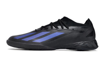 Men's Adidas X Crazyfast.1 IC Football Shoes - Black/Blue