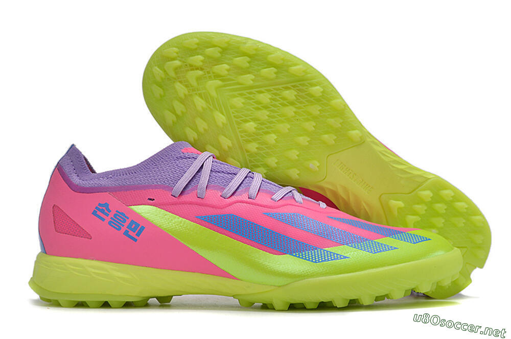 Men's Adidas X Crazyfast.1 TF Football Shoes - Pink/Purple/Blue/Green 2