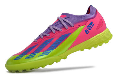 Men's Adidas X Crazyfast.1 TF Football Shoes - Pink/Purple/Blue/Green
