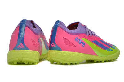 Men's Adidas X Crazyfast.1 TF Football Shoes - Pink/Purple/Blue/Green