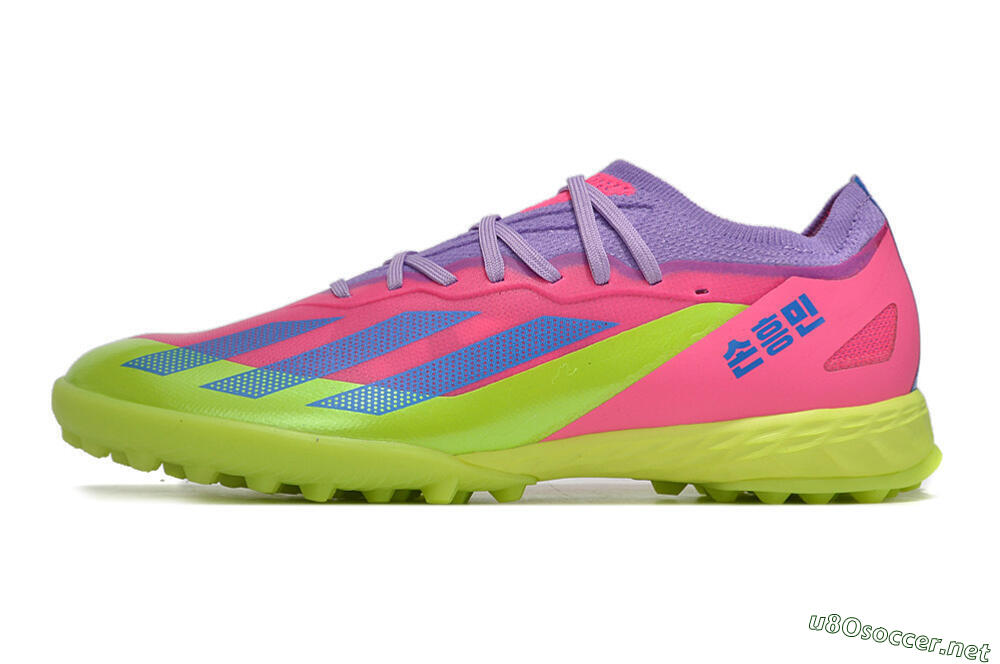 Men's Adidas X Crazyfast.1 TF Football Shoes - Pink/Purple/Blue/Green 0