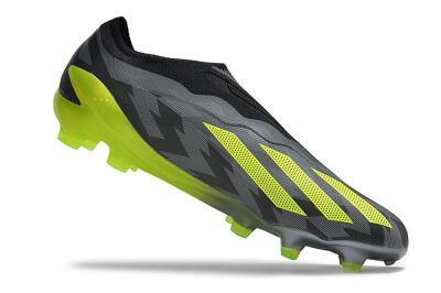 Men's Adidas X Crazyfast+ FG Football Boots - Grey/Black/Green