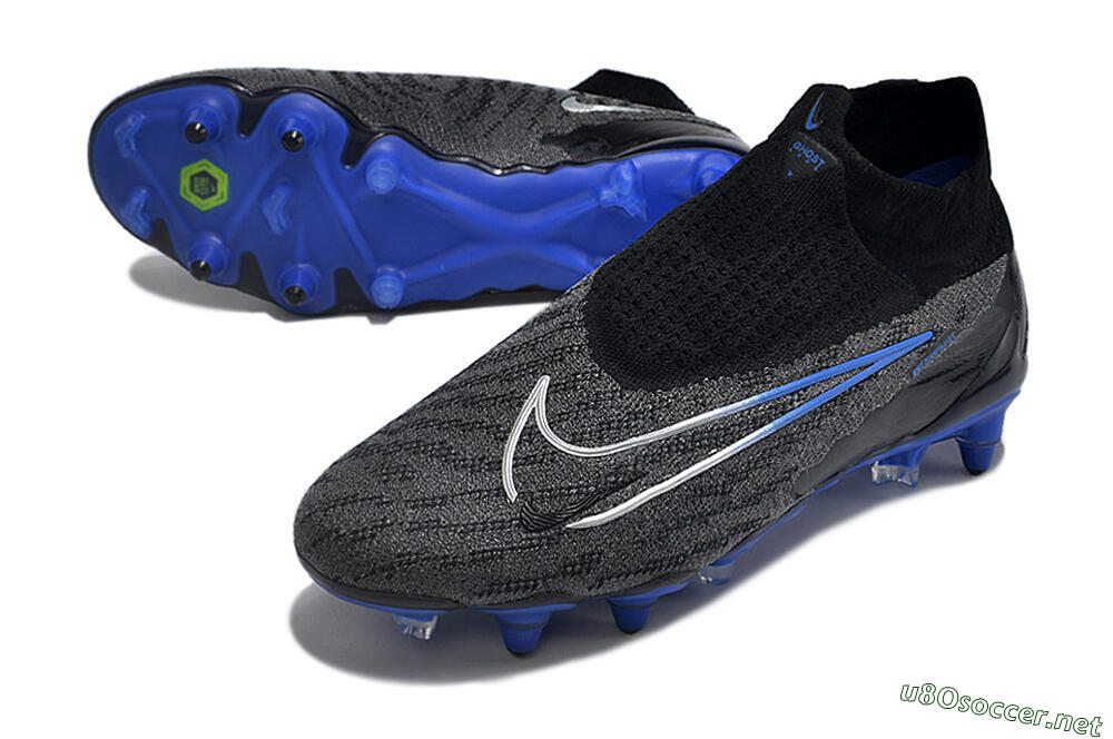 Men's Nike Phantom GX Elite DF Link Pro SG Football Boots - Black/Grey/Blue 3