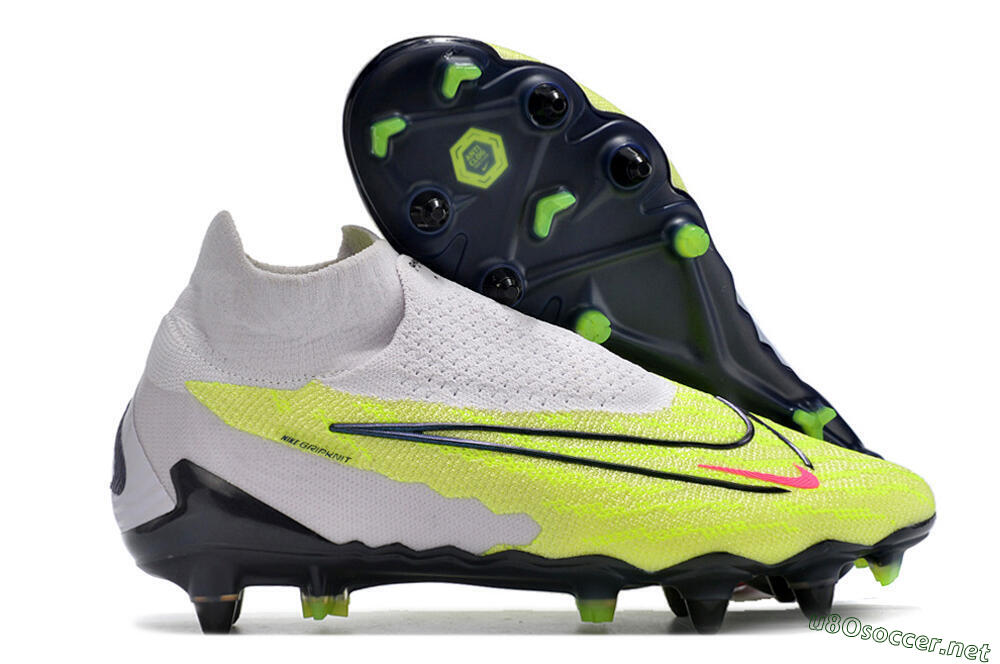 Men's Nike Phantom GX Elite DF Link Pro SG Football Boots - White/Green/Black 2