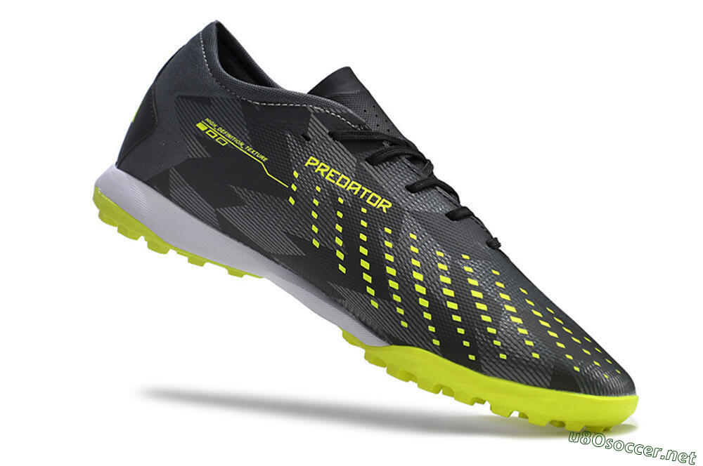 Men's Adidas Predator Accuracy.3 TF Football Shoes - Black/Green/White 4