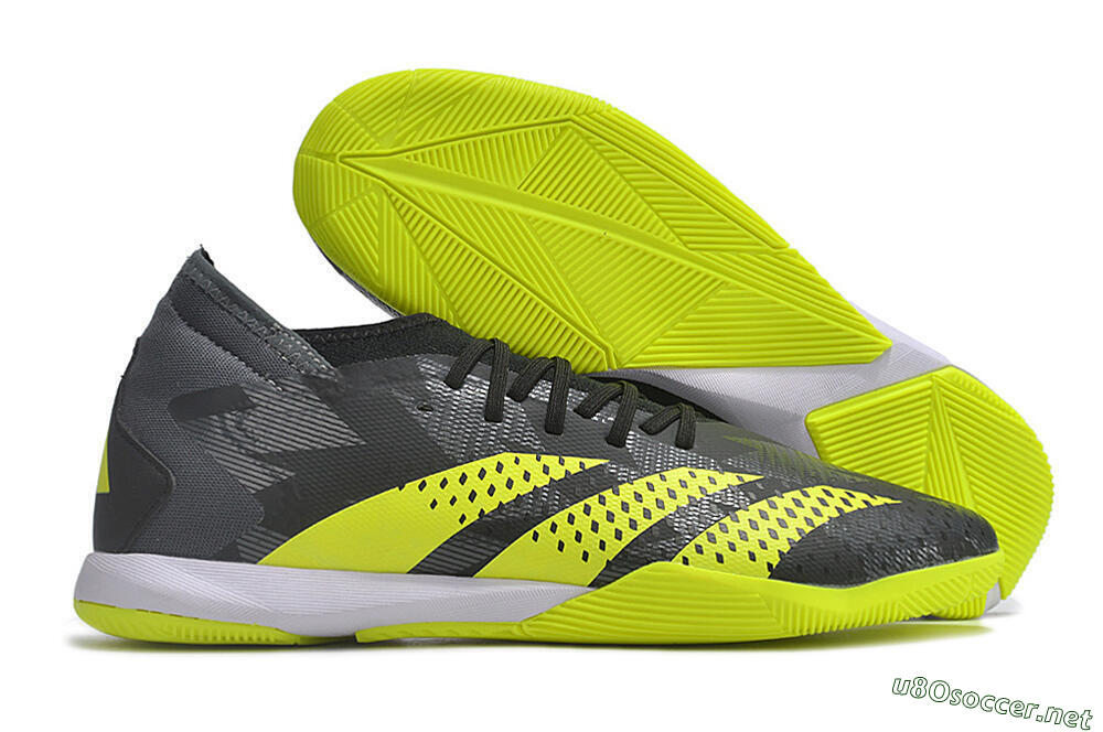 Men's Adidas Predator Accuracy.3 IC Football Shoes - Black/Green/White 2