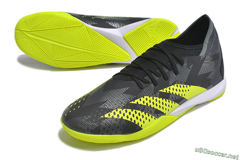 Men's Adidas Predator Accuracy.3 IC Football Shoes - Black/Green/White 3