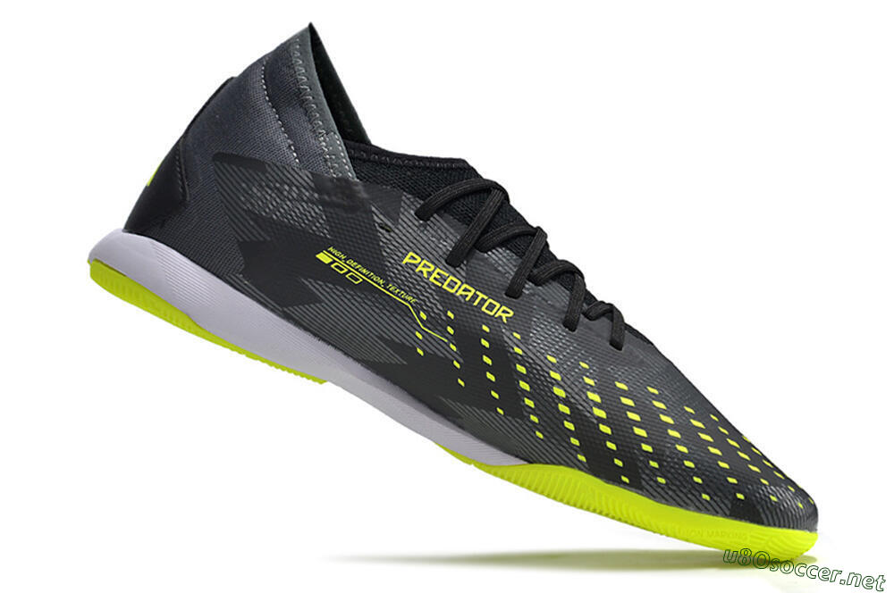 Men's Adidas Predator Accuracy.3 IC Football Shoes - Black/Green/White 5
