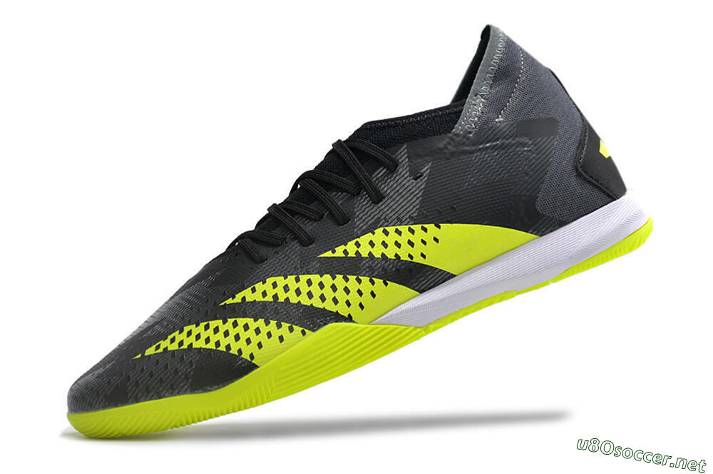 Men's Adidas Predator Accuracy.3 IC Football Shoes - Black/Green/White 6