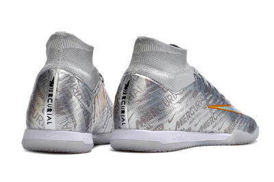 Men's Nike Air Zoom Mercurial Superfly 9 Elite IC Football Shoes - Silver/Gold