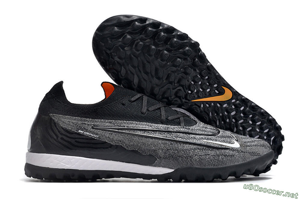 Men's Nike Phantom GX Elite TF Football Shoes - Black/White/Grey 2