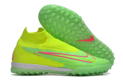 Men's Nike Phantom GX Elite DF Link TF Football Shoes - Green/Pink/White