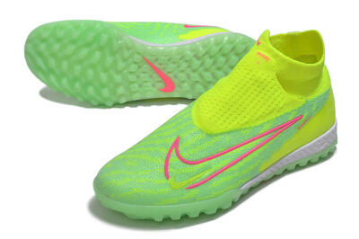 Men's Nike Phantom GX Elite DF Link TF Football Shoes - Green/Pink/White