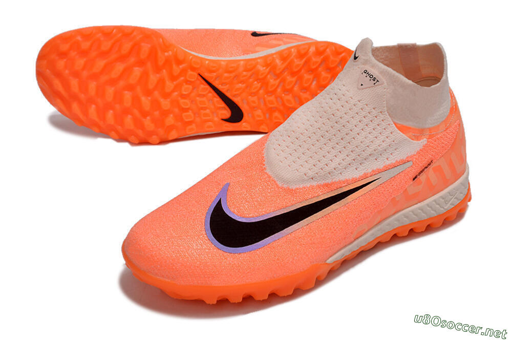 Men's Nike Phantom GX Elite DF Link TF Football Shoes - Orange/Pink/Black/Purple 3