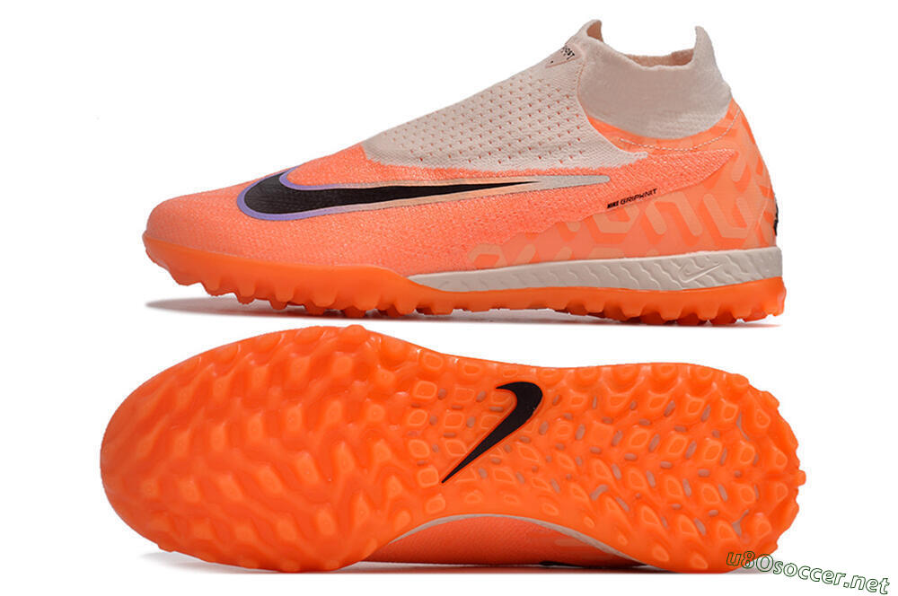 Men's Nike Phantom GX Elite DF Link TF Football Shoes - Orange/Pink/Black/Purple 1