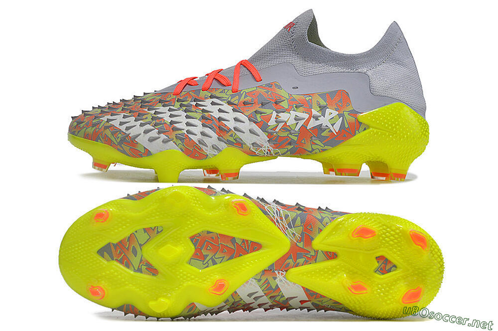 Unisex Adidas Predator Freak.1 FG Football Boots - Grey/White/Orange/Green 1