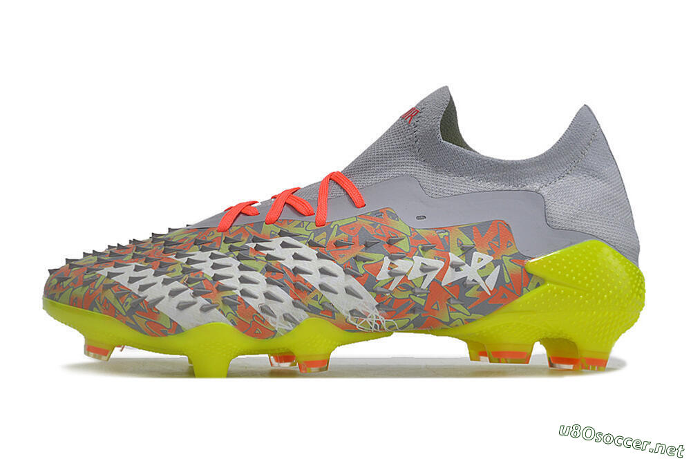 Unisex Adidas Predator Freak.1 FG Football Boots - Grey/White/Orange/Green 0