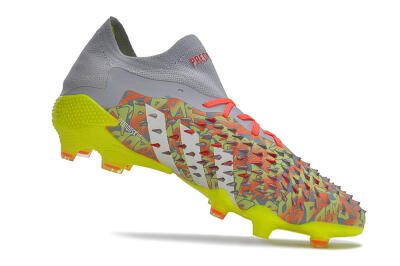 Unisex Adidas Predator Freak.1 FG Football Boots - Grey/White/Orange/Green