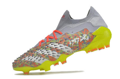 Unisex Adidas Predator Freak.1 FG Football Boots - Grey/White/Orange/Green