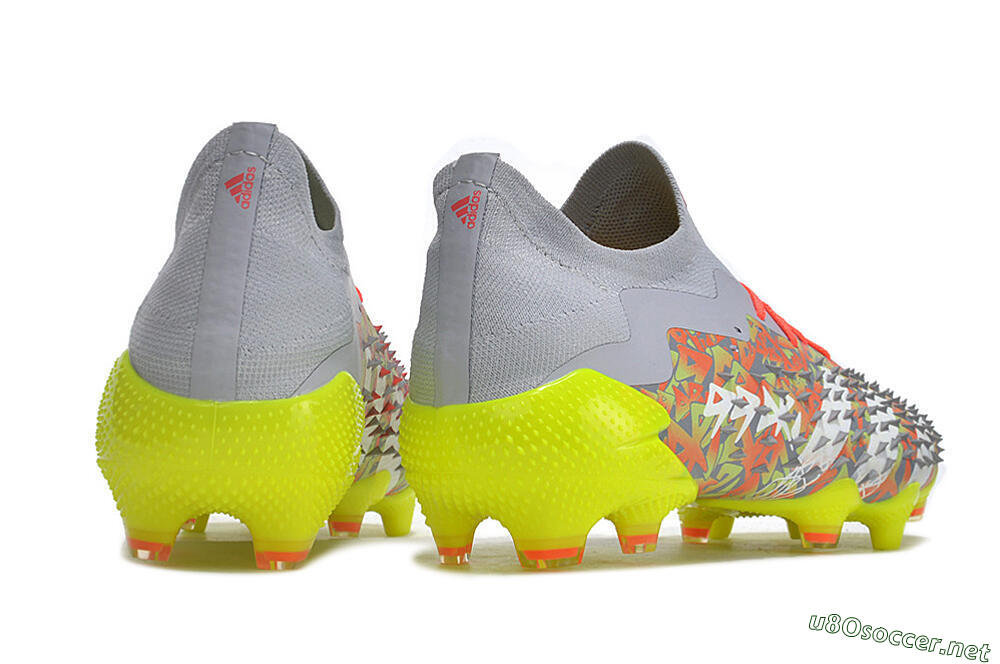 Unisex Adidas Predator Freak.1 FG Football Boots - Grey/White/Orange/Green 6
