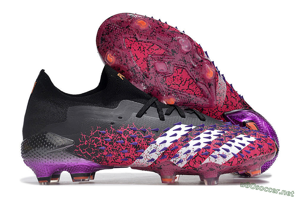 Unisex Adidas Predator Freak.1 FG Football Boots - Black/Pink/Purple 2