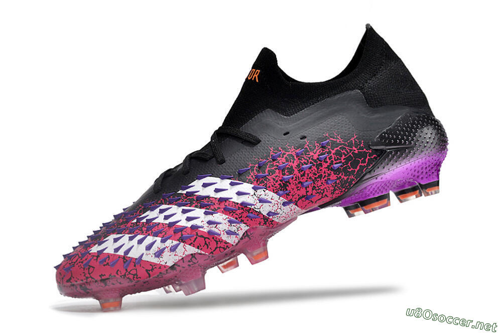 Unisex Adidas Predator Freak.1 FG Football Boots - Black/Pink/Purple 5