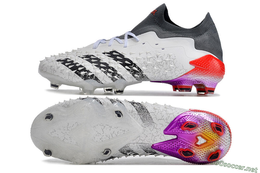 Unisex Adidas Predator Freak.1 FG Football Boots - White/Black/Grey/Red 1