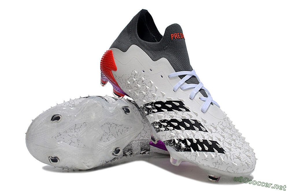 Unisex Adidas Predator Freak.1 FG Football Boots - White/Black/Grey/Red 3