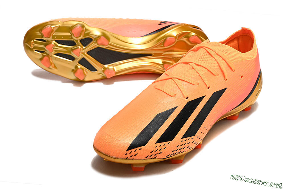Men's Adidas X Speedportal .1 2022 World Cup Boots FG Football Boots - Orange/Black/Gold 3