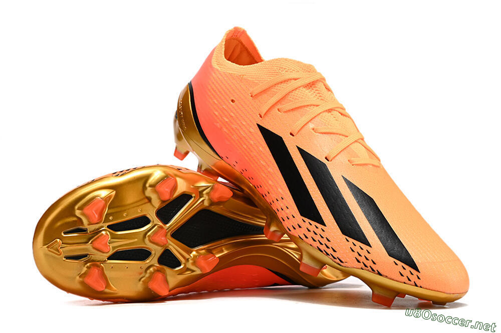 Men's Adidas X Speedportal .1 2022 World Cup Boots FG Football Boots - Orange/Black/Gold 4