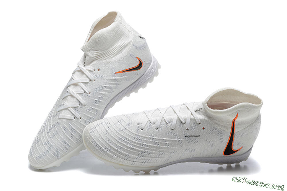 Men's Nike Phantom GX DF Elite TF Football Shoes - White/Black/Orange 5
