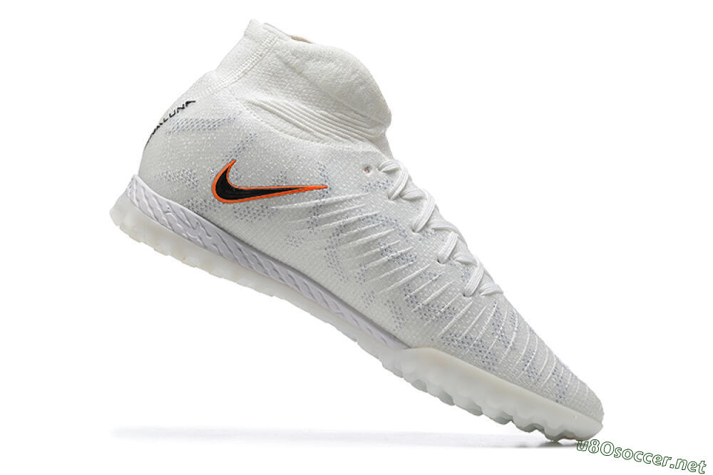 Men's Nike Phantom GX DF Elite TF Football Shoes - White/Black/Orange 6