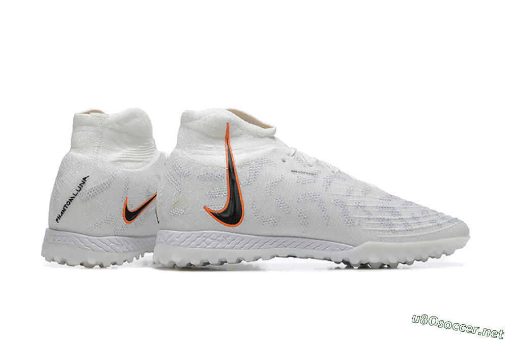 Men's Nike Phantom GX DF Elite TF Football Shoes - White/Black/Orange 8