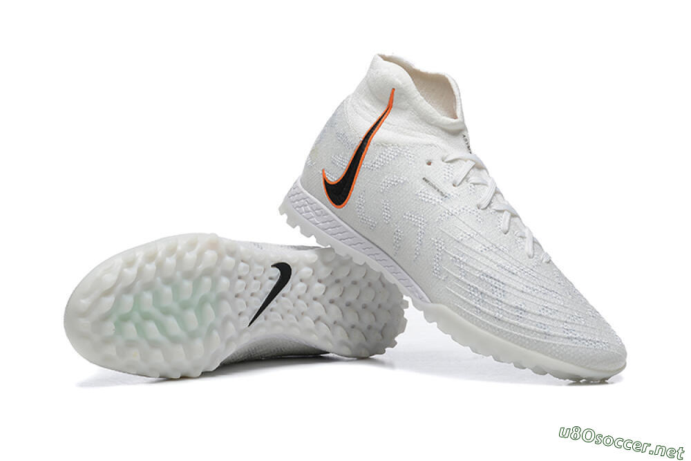 Men's Nike Phantom GX DF Elite TF Football Shoes - White/Black/Orange 4