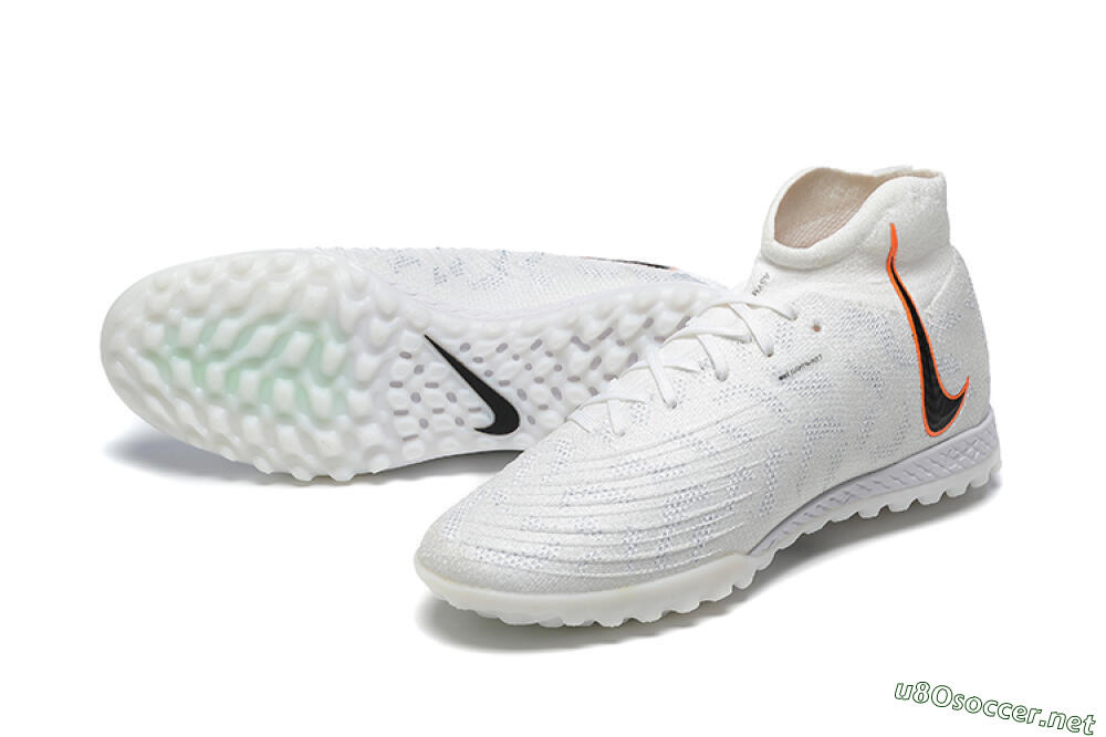 Men's Nike Phantom GX DF Elite TF Football Shoes - White/Black/Orange 3