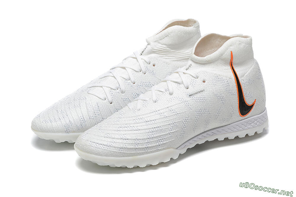 Men's Nike Phantom GX DF Elite TF Football Shoes - White/Black/Orange 9