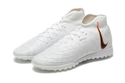 Men's Nike Phantom GX DF Elite TF Football Shoes - White/Black/Orange