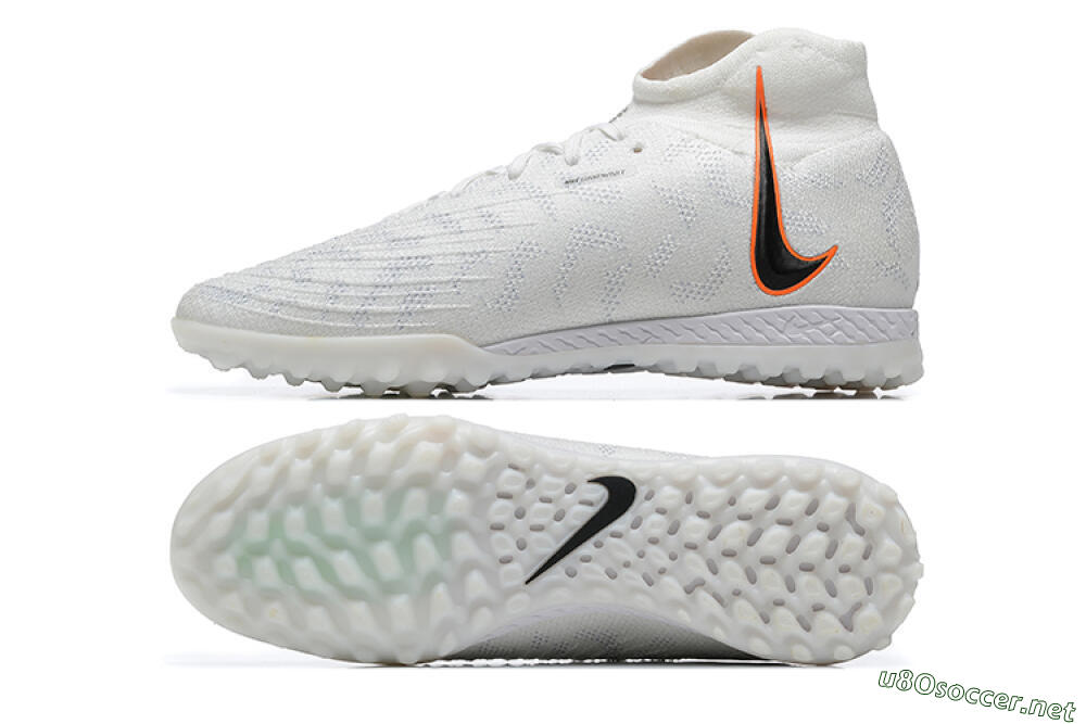 Men's Nike Phantom GX DF Elite TF Football Shoes - White/Black/Orange 1