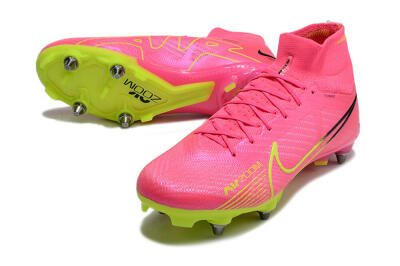 Men's Nike Air Zoom Mercurial Superfly 9 Elite SG Football Boots - Pink/Green/Black