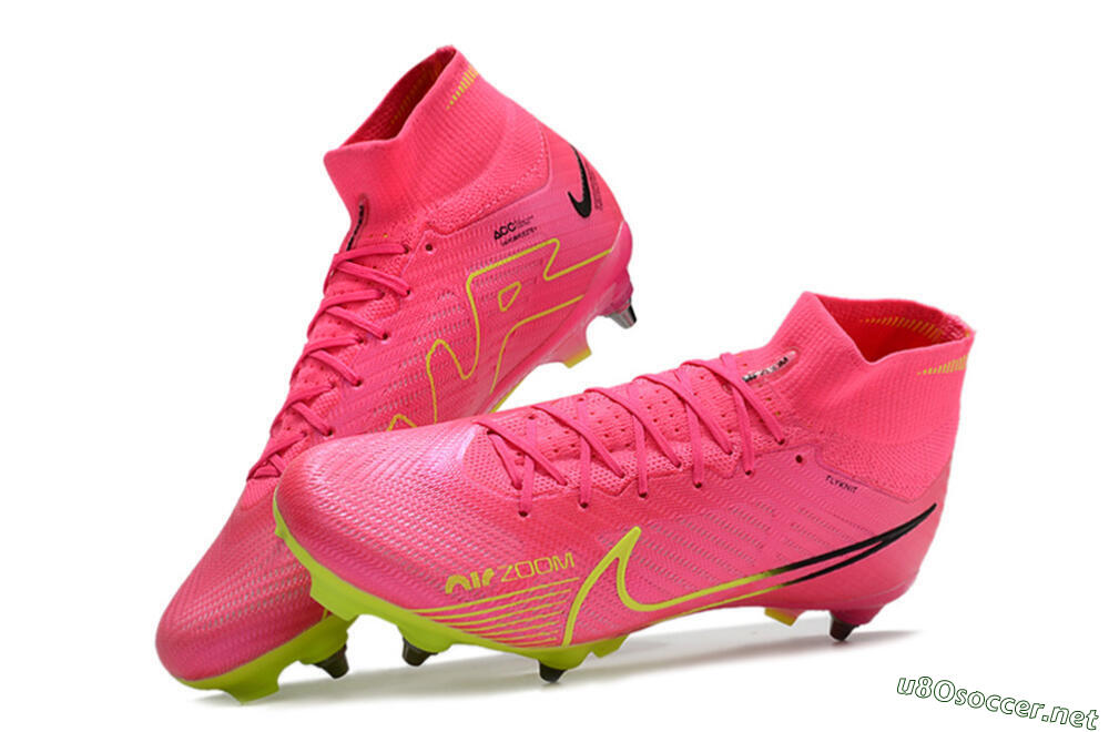 Men's Nike Air Zoom Mercurial Superfly 9 Elite SG Football Boots - Pink/Green/Black 6