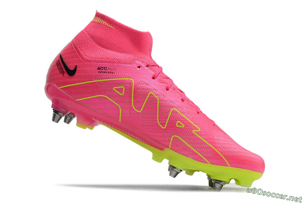 Men's Nike Air Zoom Mercurial Superfly 9 Elite SG Football Boots - Pink/Green/Black 7