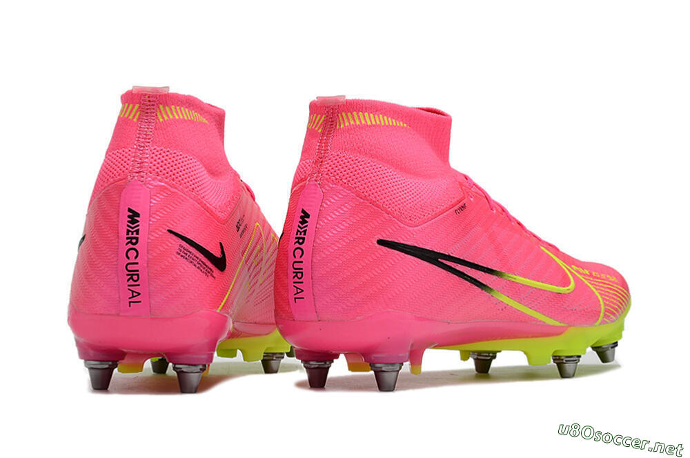 Men's Nike Air Zoom Mercurial Superfly 9 Elite SG Football Boots - Pink/Green/Black 9