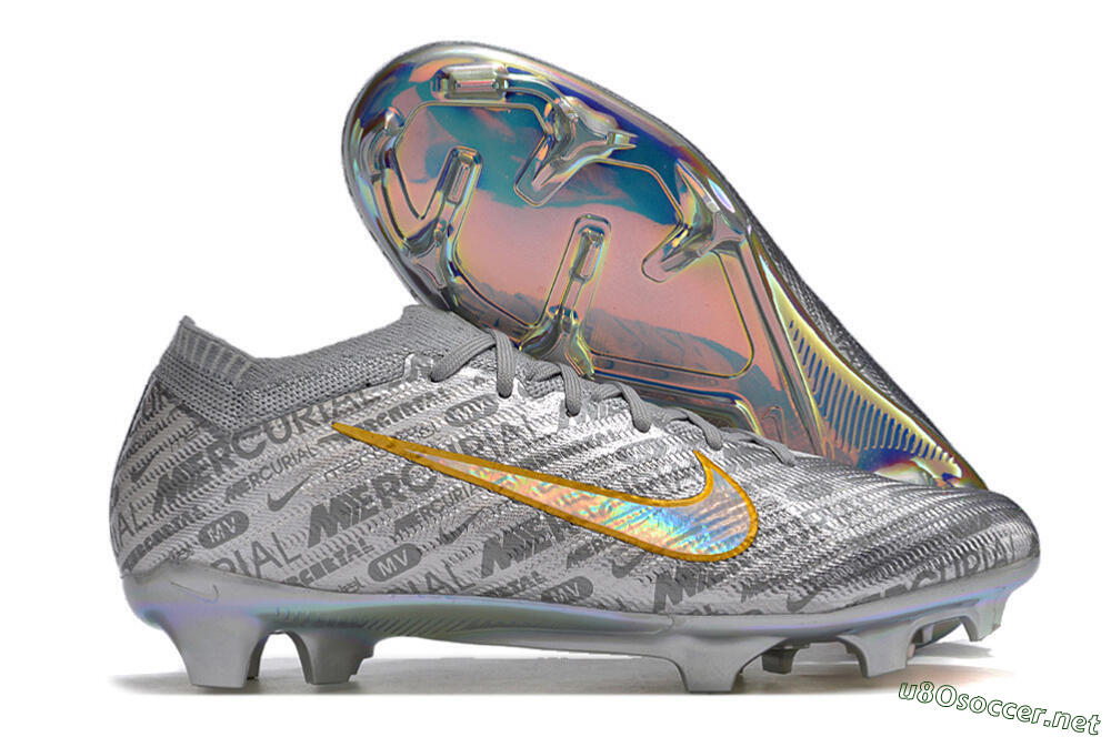Unisex Nike Air Zoom Mercurial Vapor 15 Elite FG Football Boots - Silver/Gold 2