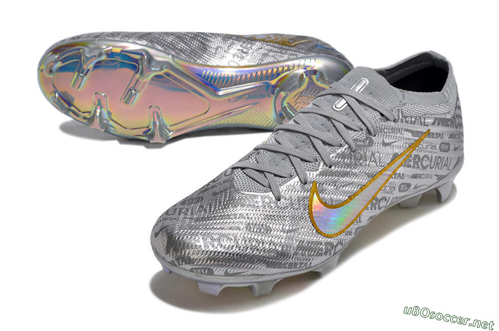 Unisex Nike Air Zoom Mercurial Vapor 15 Elite FG Football Boots - Silver/Gold 3