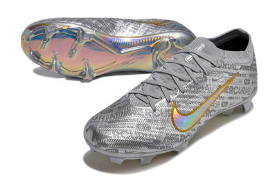 Unisex Nike Air Zoom Mercurial Vapor 15 Elite FG Football Boots - Silver/Gold